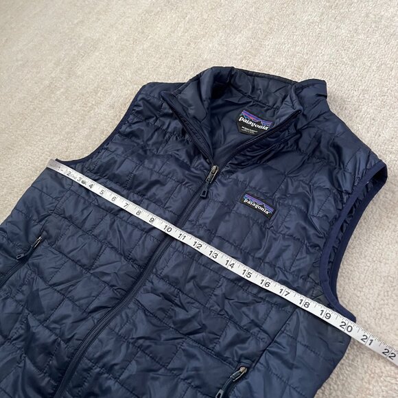 Patagonia Nano Puff Blue Zip Up Puffer Vest Jacket M - Picture 6 of 10